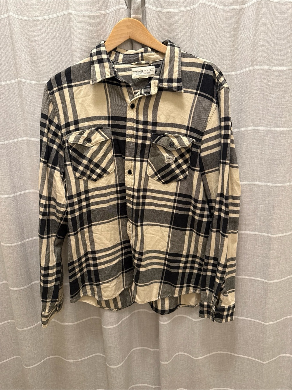 Denim & Supply Ralph Lauren Black & Cream Plaid Shirt